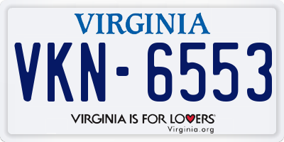 VA license plate VKN6553