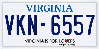 VA license plate VKN6557