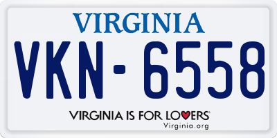 VA license plate VKN6558