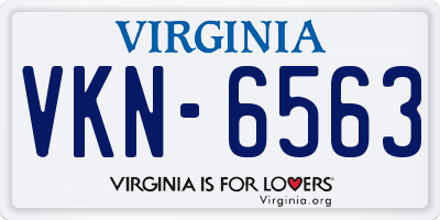 VA license plate VKN6563