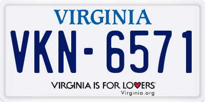 VA license plate VKN6571