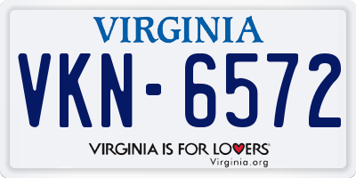 VA license plate VKN6572