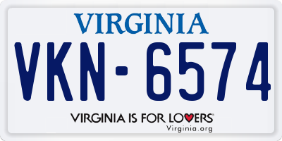 VA license plate VKN6574