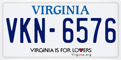 VA license plate VKN6576