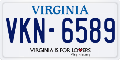 VA license plate VKN6589