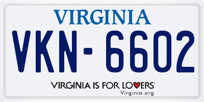 VA license plate VKN6602