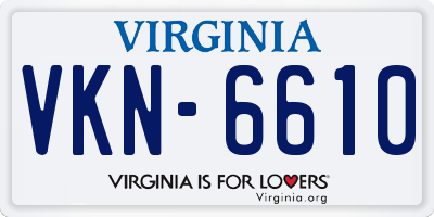 VA license plate VKN6610