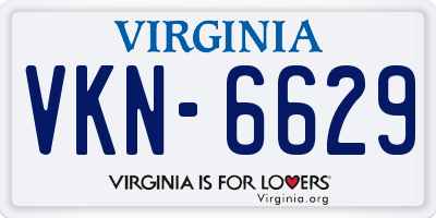 VA license plate VKN6629