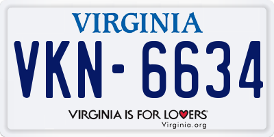 VA license plate VKN6634