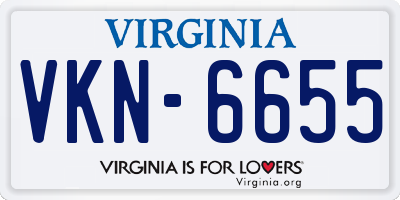 VA license plate VKN6655