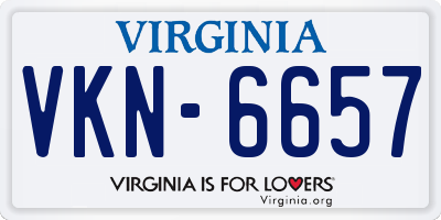 VA license plate VKN6657