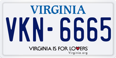 VA license plate VKN6665