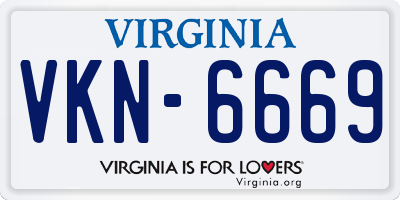 VA license plate VKN6669