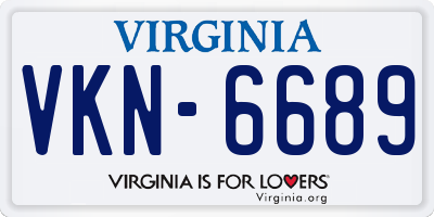 VA license plate VKN6689