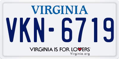 VA license plate VKN6719