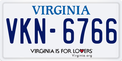 VA license plate VKN6766