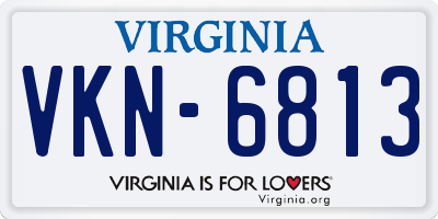 VA license plate VKN6813