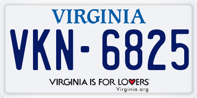 VA license plate VKN6825