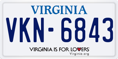 VA license plate VKN6843