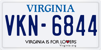 VA license plate VKN6844