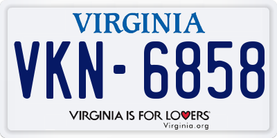 VA license plate VKN6858
