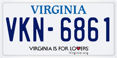 VA license plate VKN6861