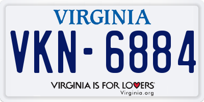 VA license plate VKN6884