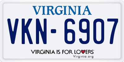 VA license plate VKN6907