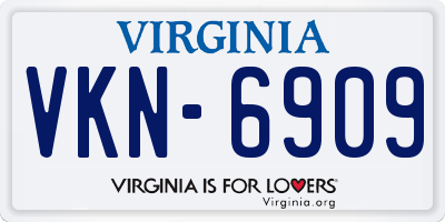 VA license plate VKN6909