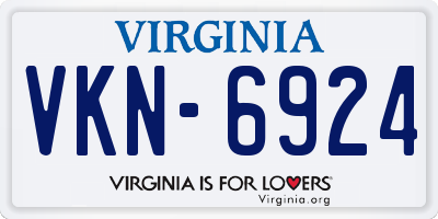 VA license plate VKN6924