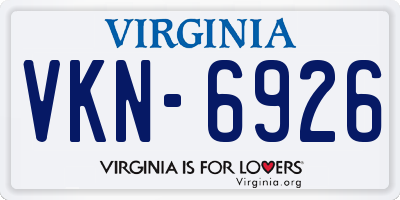 VA license plate VKN6926