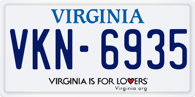 VA license plate VKN6935