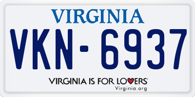 VA license plate VKN6937