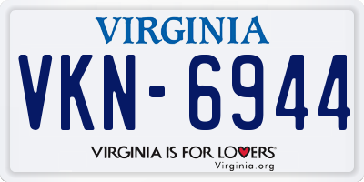 VA license plate VKN6944