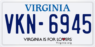 VA license plate VKN6945