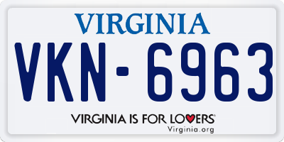 VA license plate VKN6963