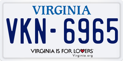 VA license plate VKN6965