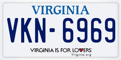 VA license plate VKN6969