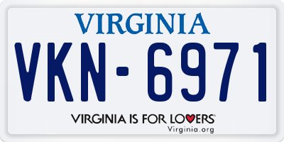 VA license plate VKN6971