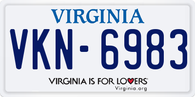 VA license plate VKN6983
