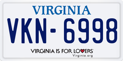 VA license plate VKN6998