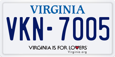 VA license plate VKN7005