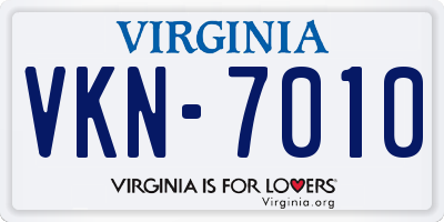 VA license plate VKN7010