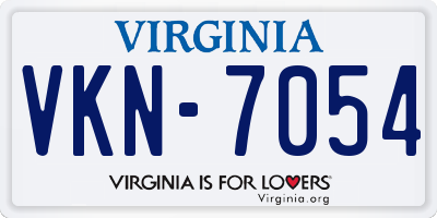 VA license plate VKN7054