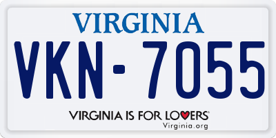 VA license plate VKN7055