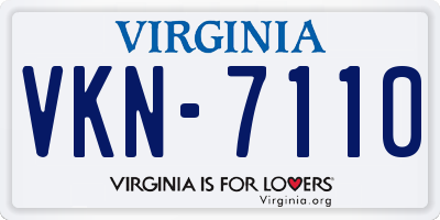 VA license plate VKN7110
