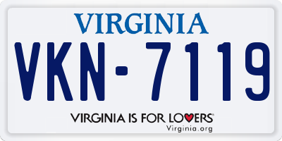 VA license plate VKN7119
