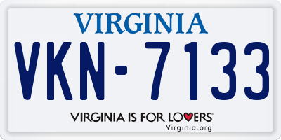 VA license plate VKN7133