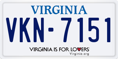 VA license plate VKN7151