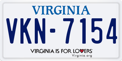 VA license plate VKN7154
